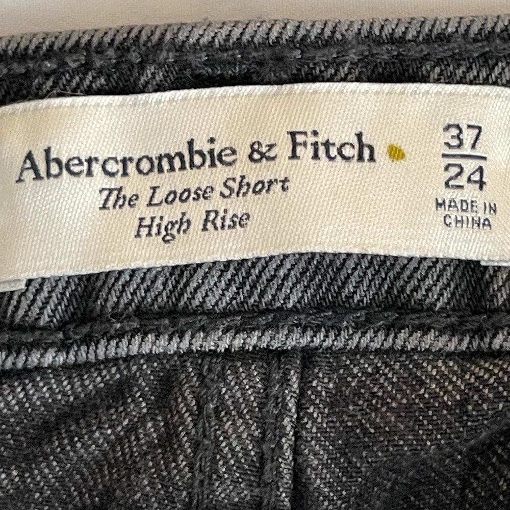 Abercrombie & Fitch Women's Black High Rise Loose Denim Jean Shorts Plus Size 24 - Picture 5 of 7